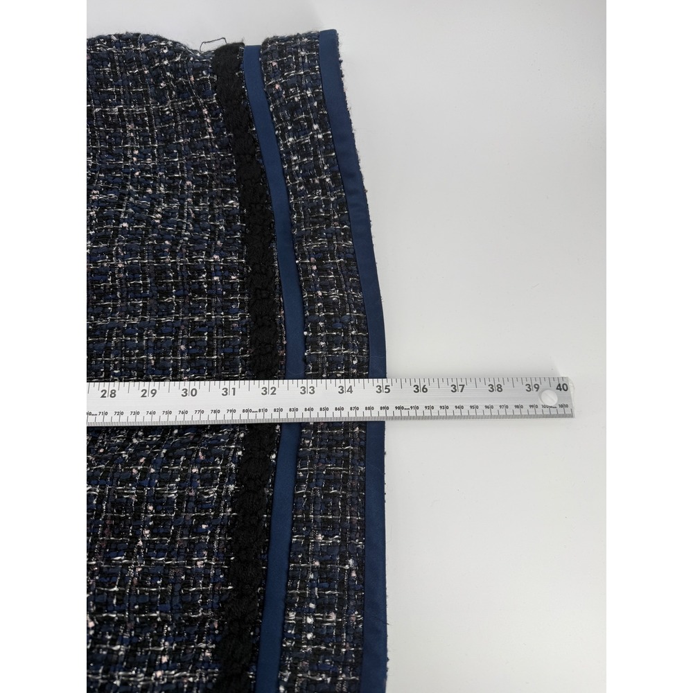 Tory Burch Annabelle Coat Size 8 Navy tweed wool blend - Picture 6 of 9